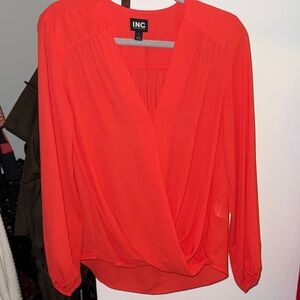 INC International Concepts Women's Vibrant Orange Blouse